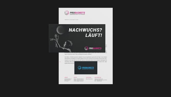 Mockups vom Probaskets Briefpapier