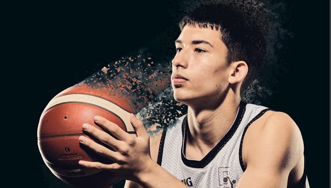 Profispieler von Probaskets auf einem Plakat