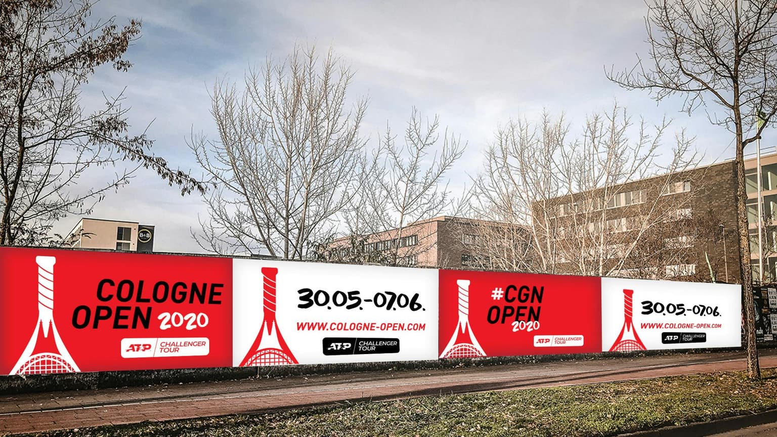 Ein Mockup von einer Cologne Open Werbefläche