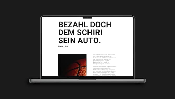 Probaskets Website auf einem Laptop