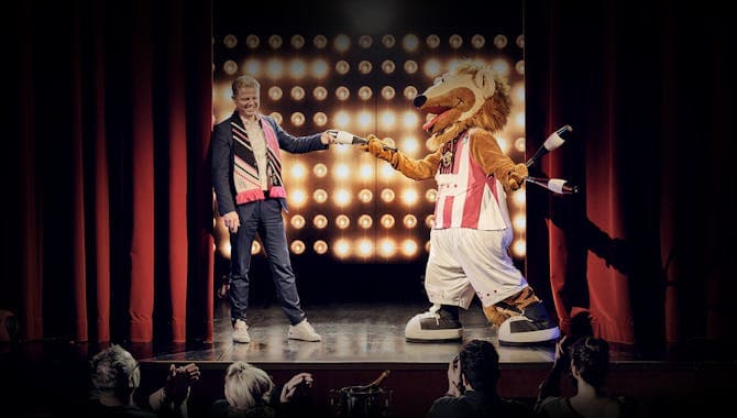 Probaskets Maskottchen auf der Bühne