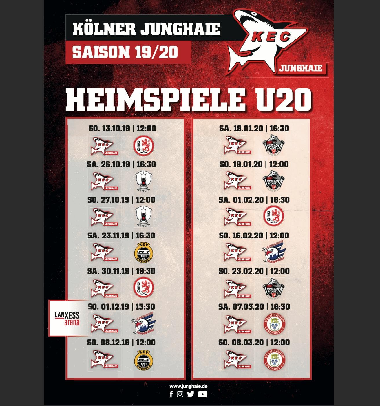 KEC Heimspiele auf einem Plakat