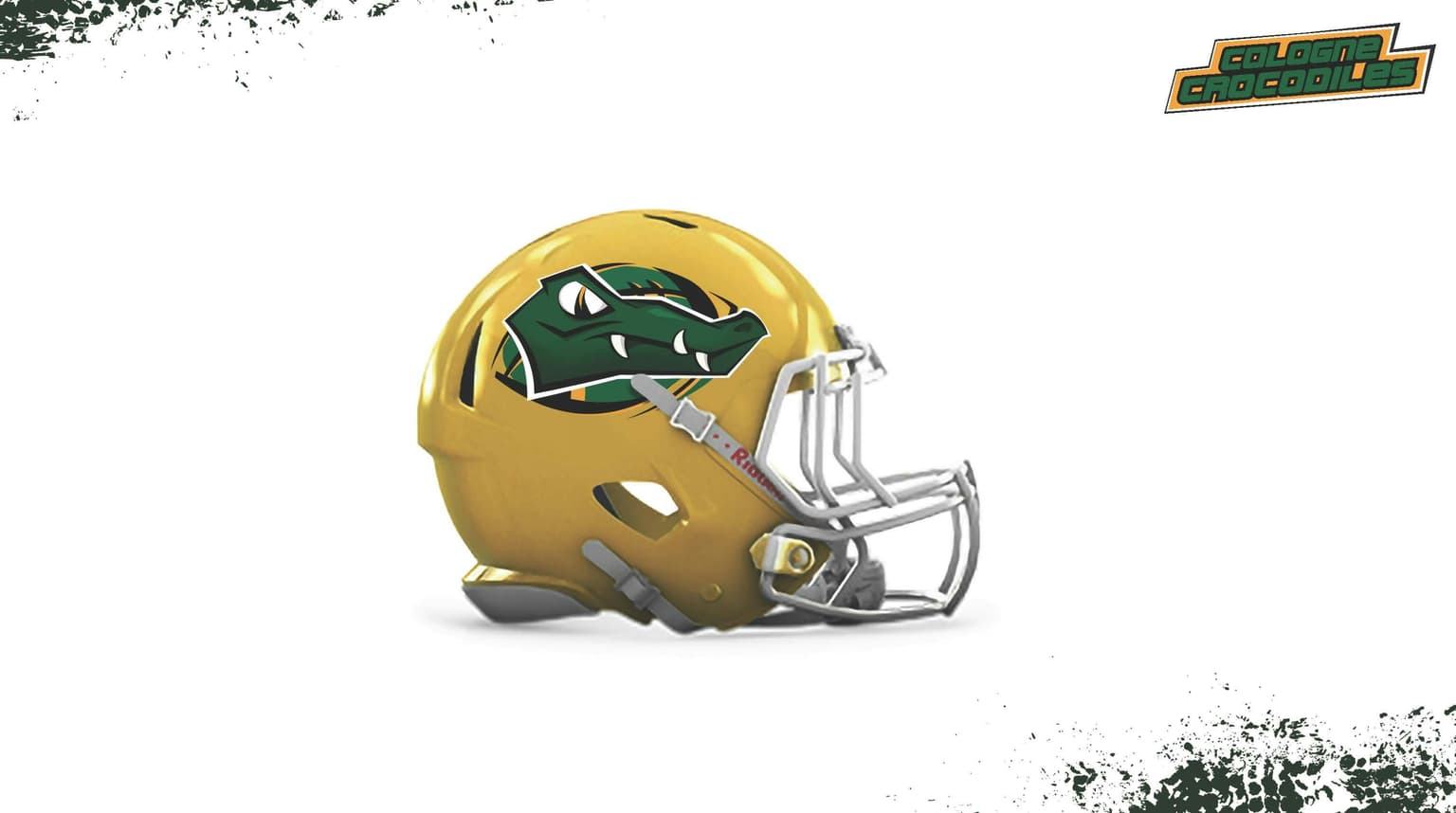 Das Cologne Crocodiles Logo auf einem Mockup für ein Helm